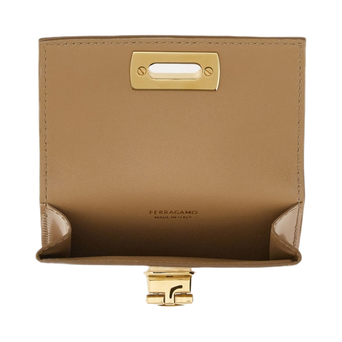 페라가모 간치니 클래스프 크레딧 카드 홀더 베이지(Ferragamo Credit Card Holder with Gancini Clasp Beige) - 2