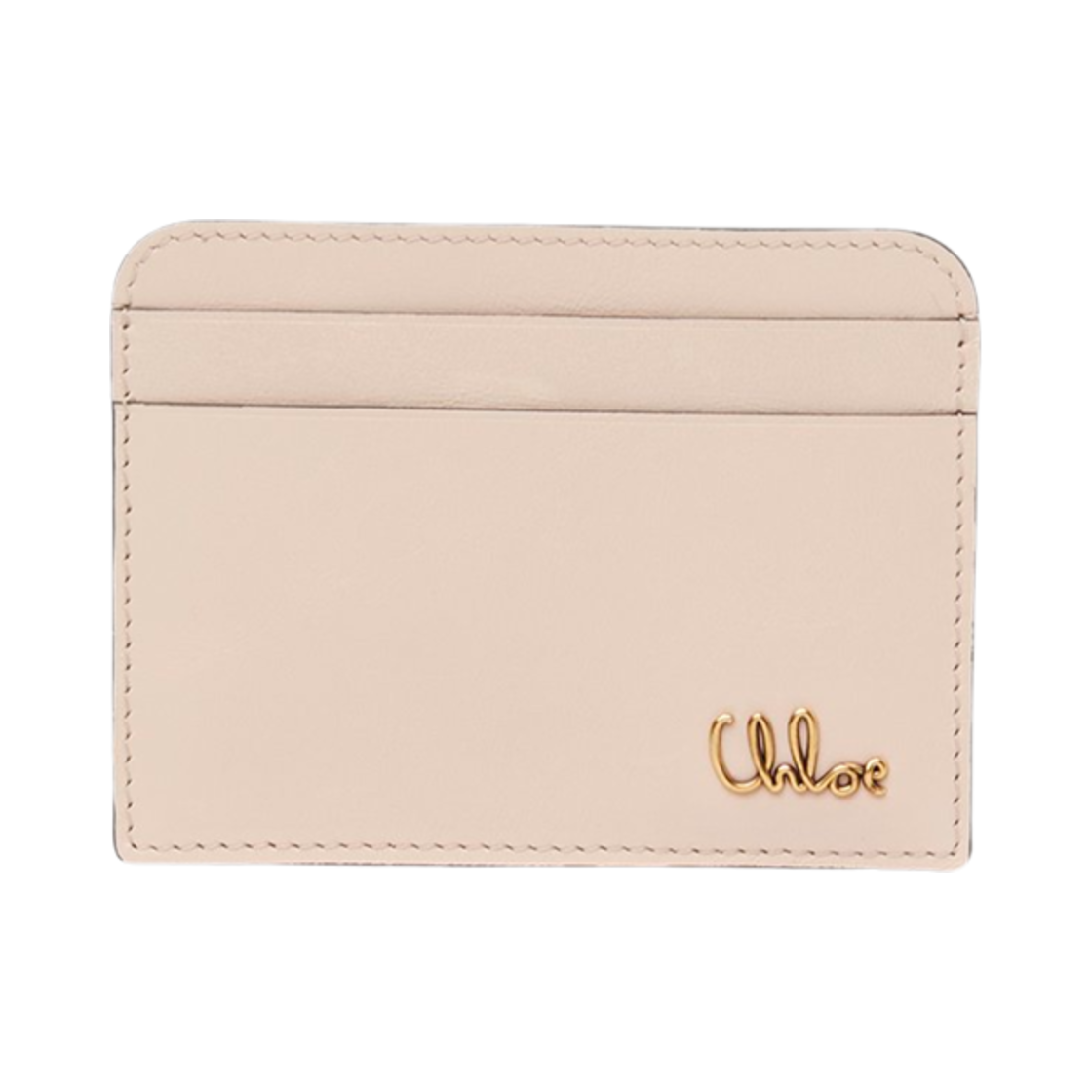 끌로에 샤이니 레더 아이코닉 카드 홀더 시멘트 핑크(Chloe Iconic Card Holder in Shiny Leather Cement Pink)