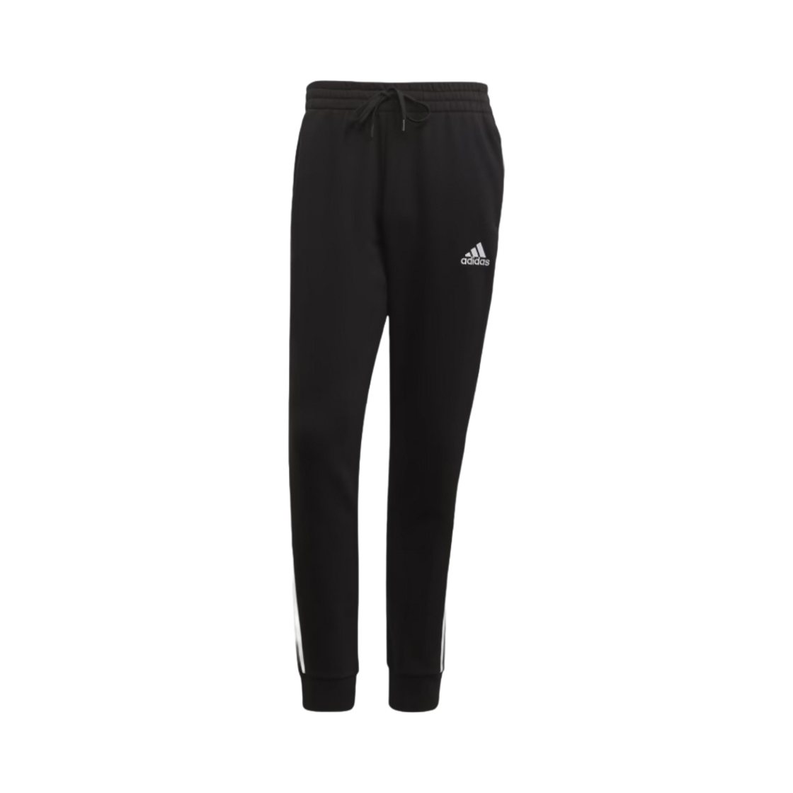 아디다스 프렌치 테리 테이퍼드 커프 삼선 팬츠 블랙 - KR 사이즈(Adidas French Terry Tapered Cuff 3-Stripes Pants Black - KR Sizing) - 1