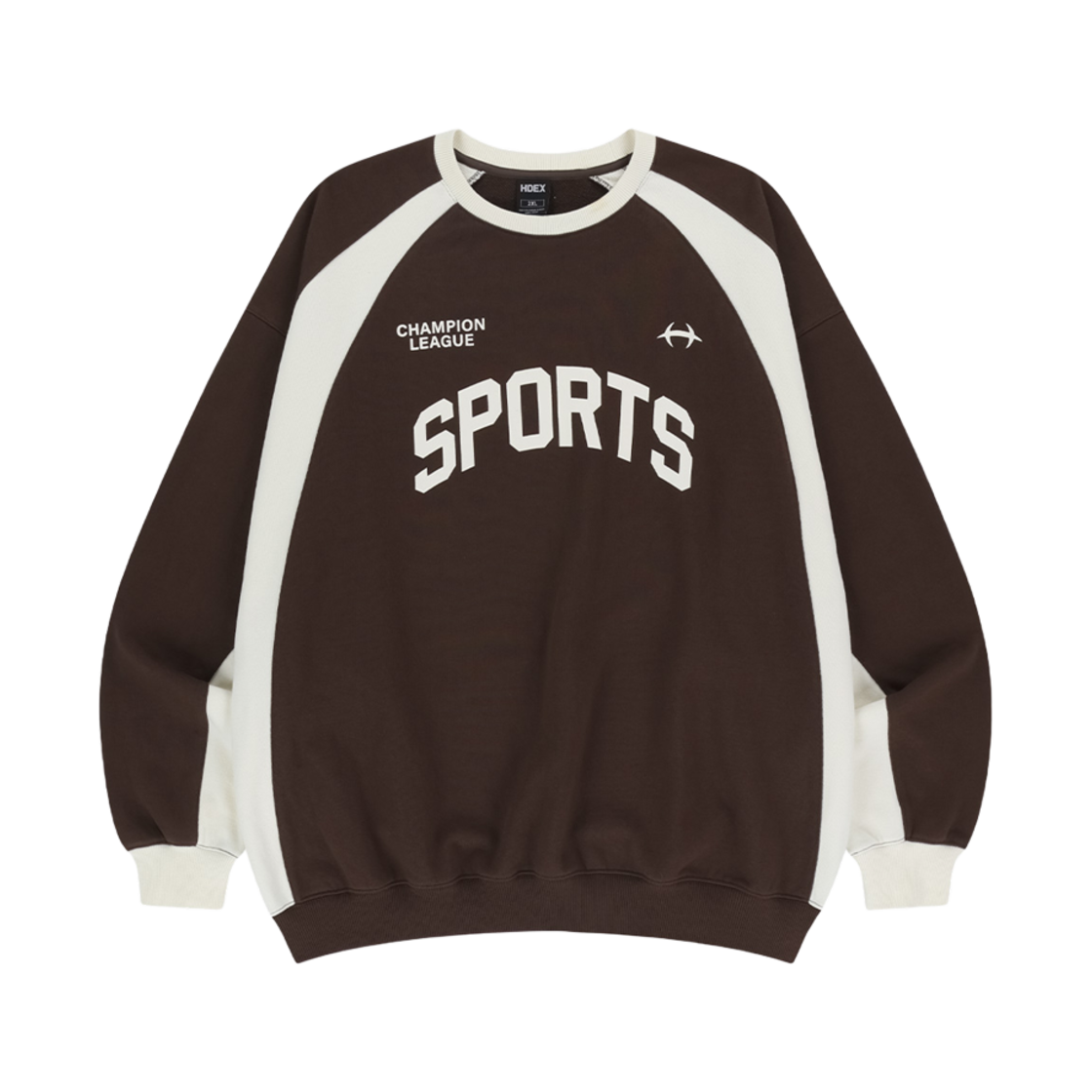 에이치덱스 컬러 블럭 스웨트 셔츠 브라운