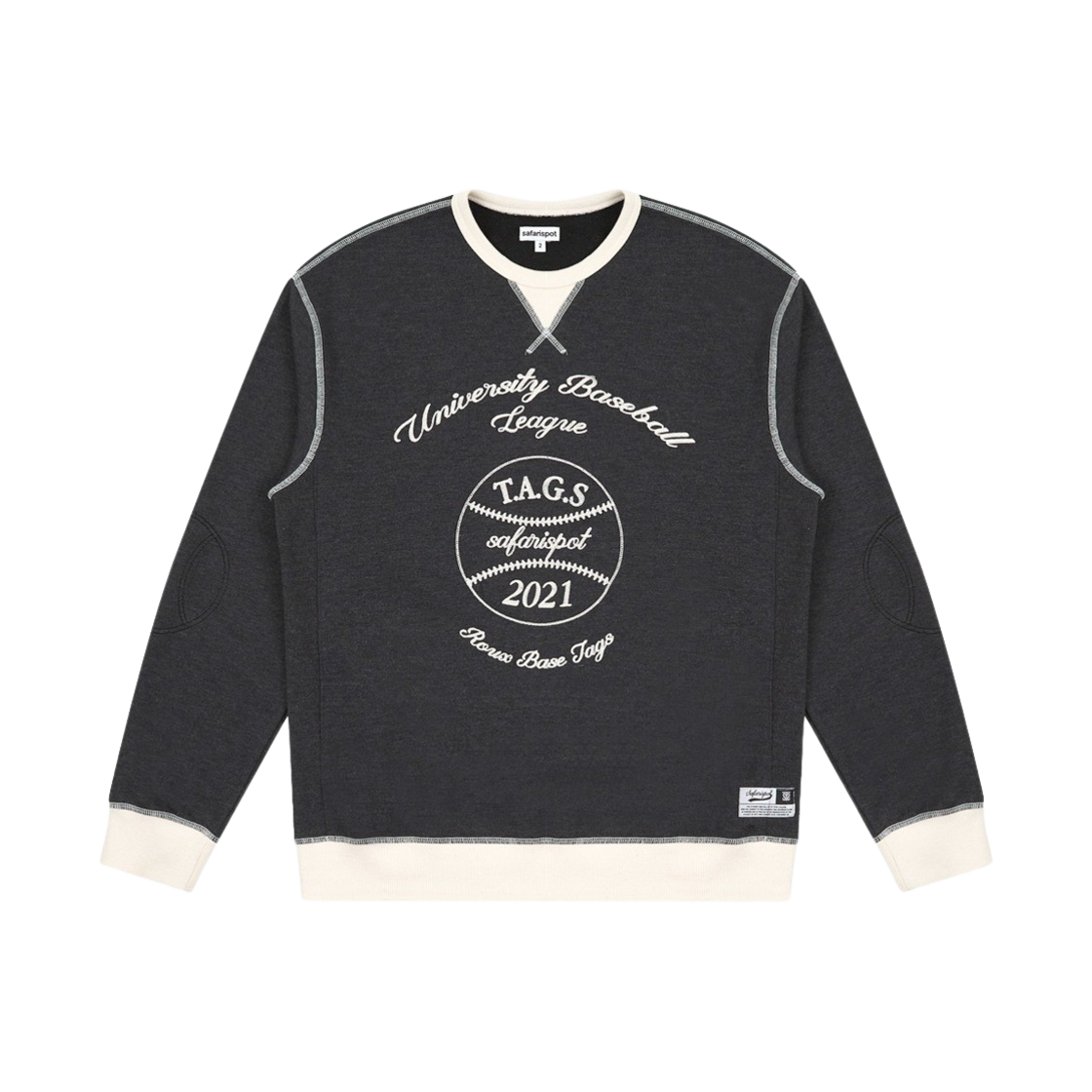 사파리스팟 루 베이스 유니폼 베이스볼 패치 블랙(Safarispot Roux Base Uniform Baseball Patch Crewneck Black) - 1