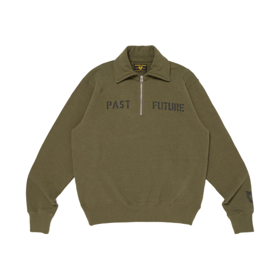 HM28CS005 Human Made Half-Zip Sweatshirt Olive Drab