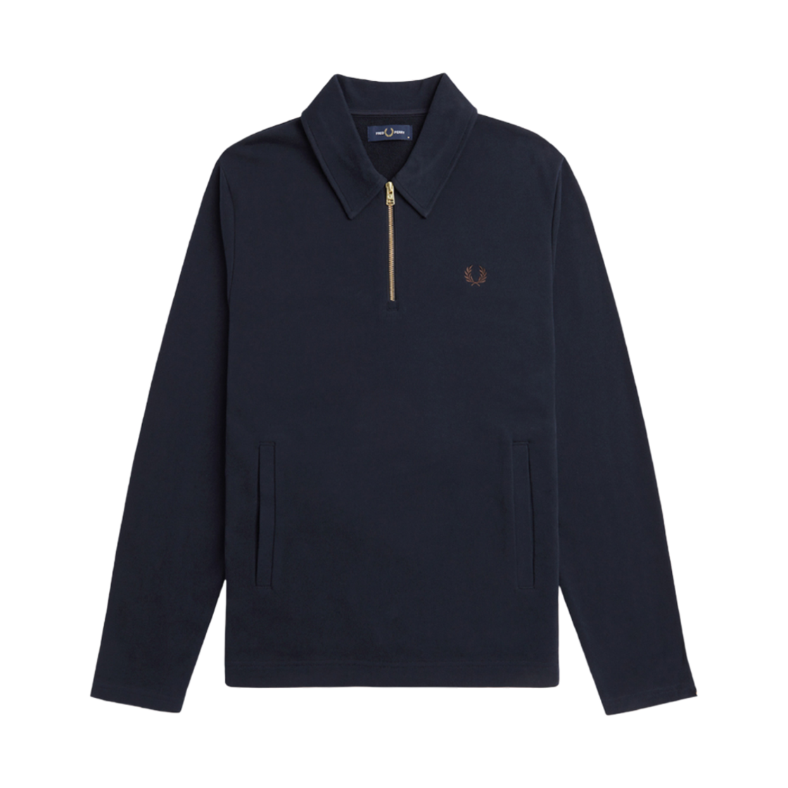 AFPM2438618-608 Fred Perry Half Zip Smock Sweatshirt Navy