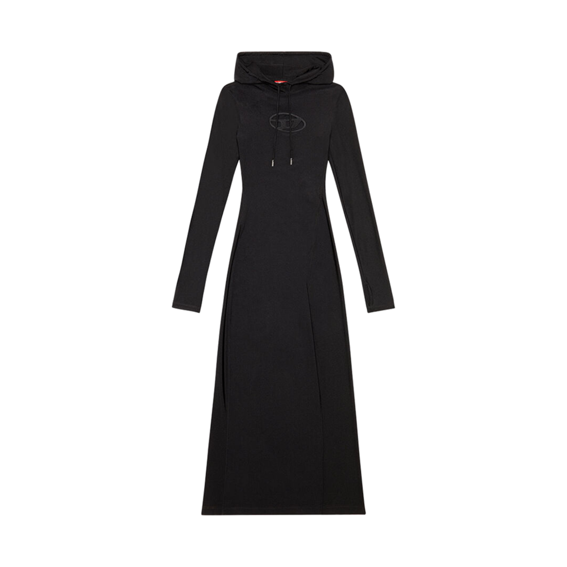 (W) 디젤 후드 드레스 샤이니 스트레치 나일론 블랙((W) Diesel Hoodie Dress Shiny Stretch Nylon Black)