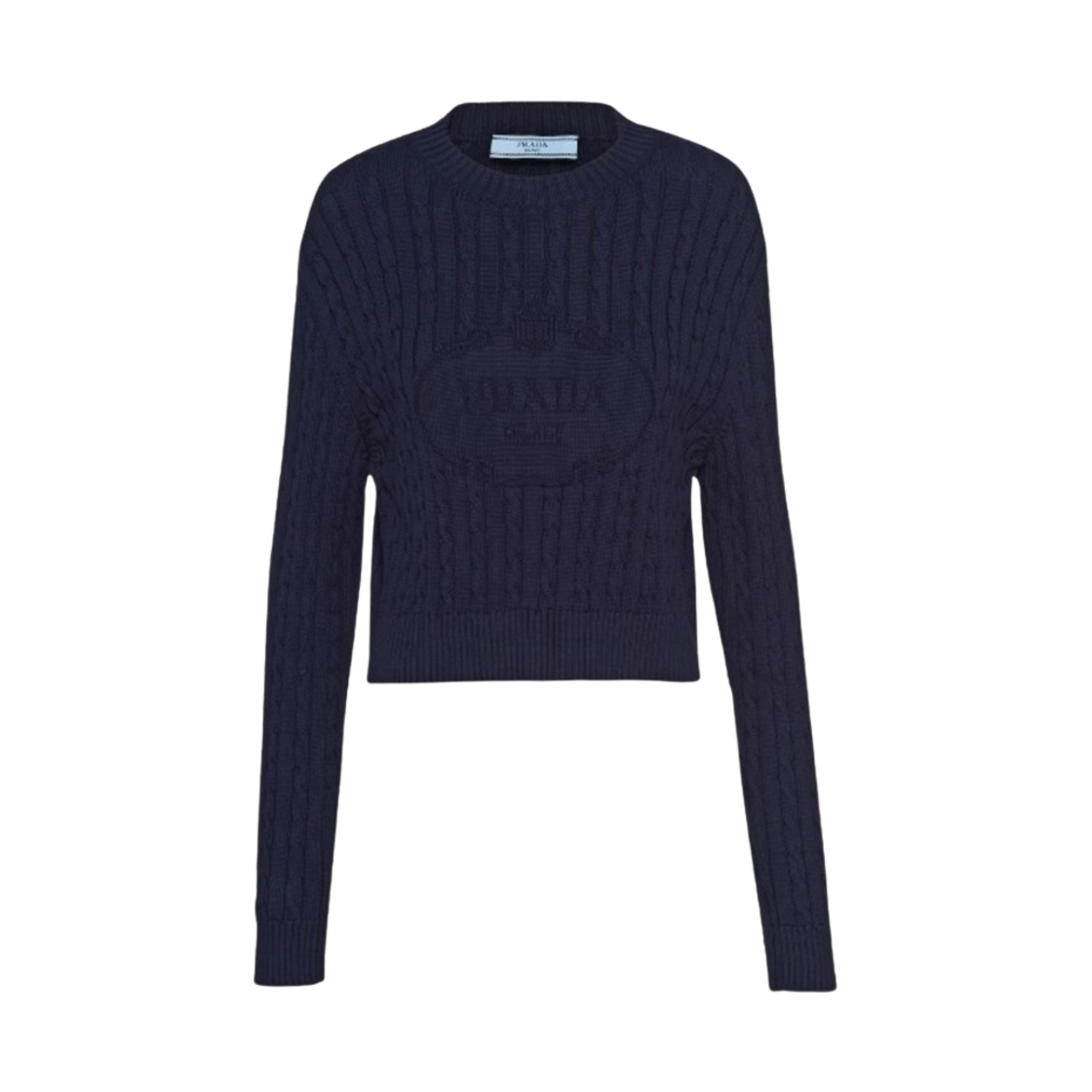 P24A2S-1ZHP-F0008 (W) Prada Cotton Crewneck Sweater Navy