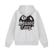 Stussy 8 Ball Corp Hoodie Ash Heather