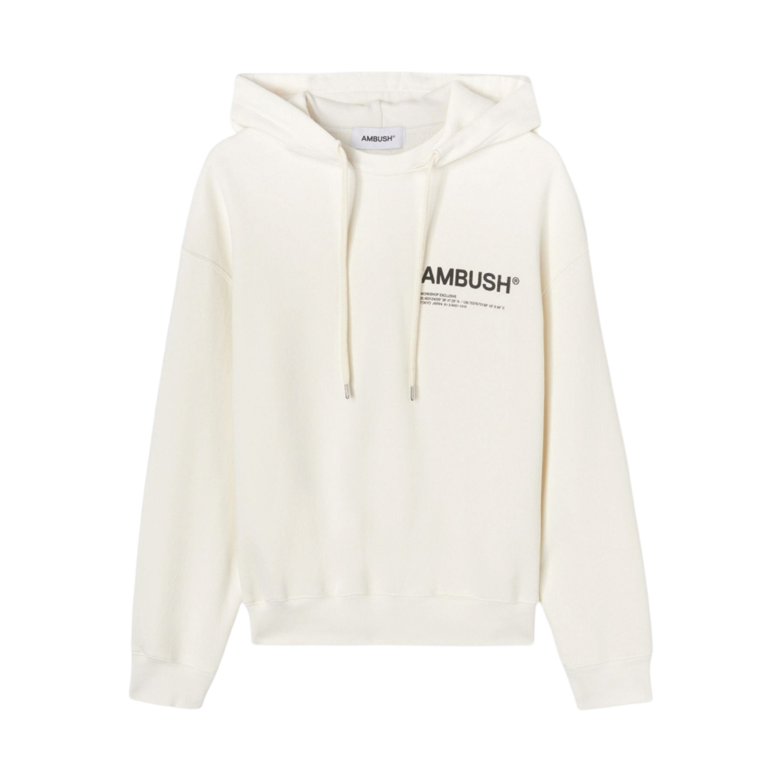 BWBB003S22FLE0010210 (W) Ambush Workshop Hoodie Cloud Dancer Black