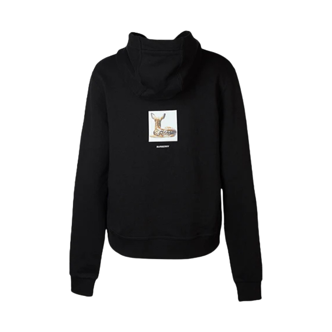 (W) 버버리 디어 프린트 코튼 후드 블랙((W) Burberry Deer Print Cotton Hoodie Black) - 2