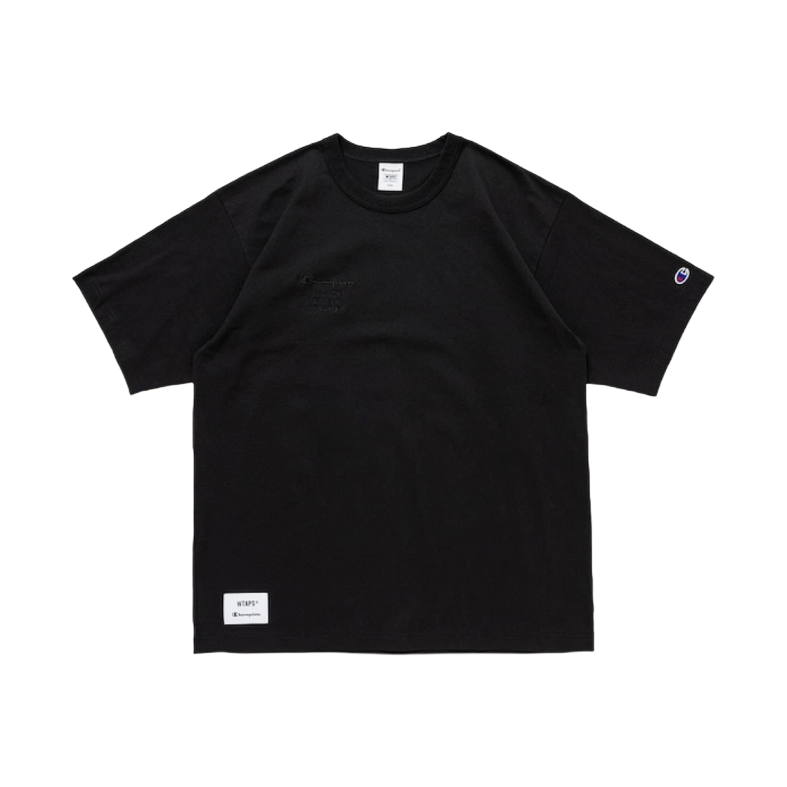 232HBCHD-CSM01S/C8-Z351 Champion x Wtaps Academy SS T-Shirt Cotton Black