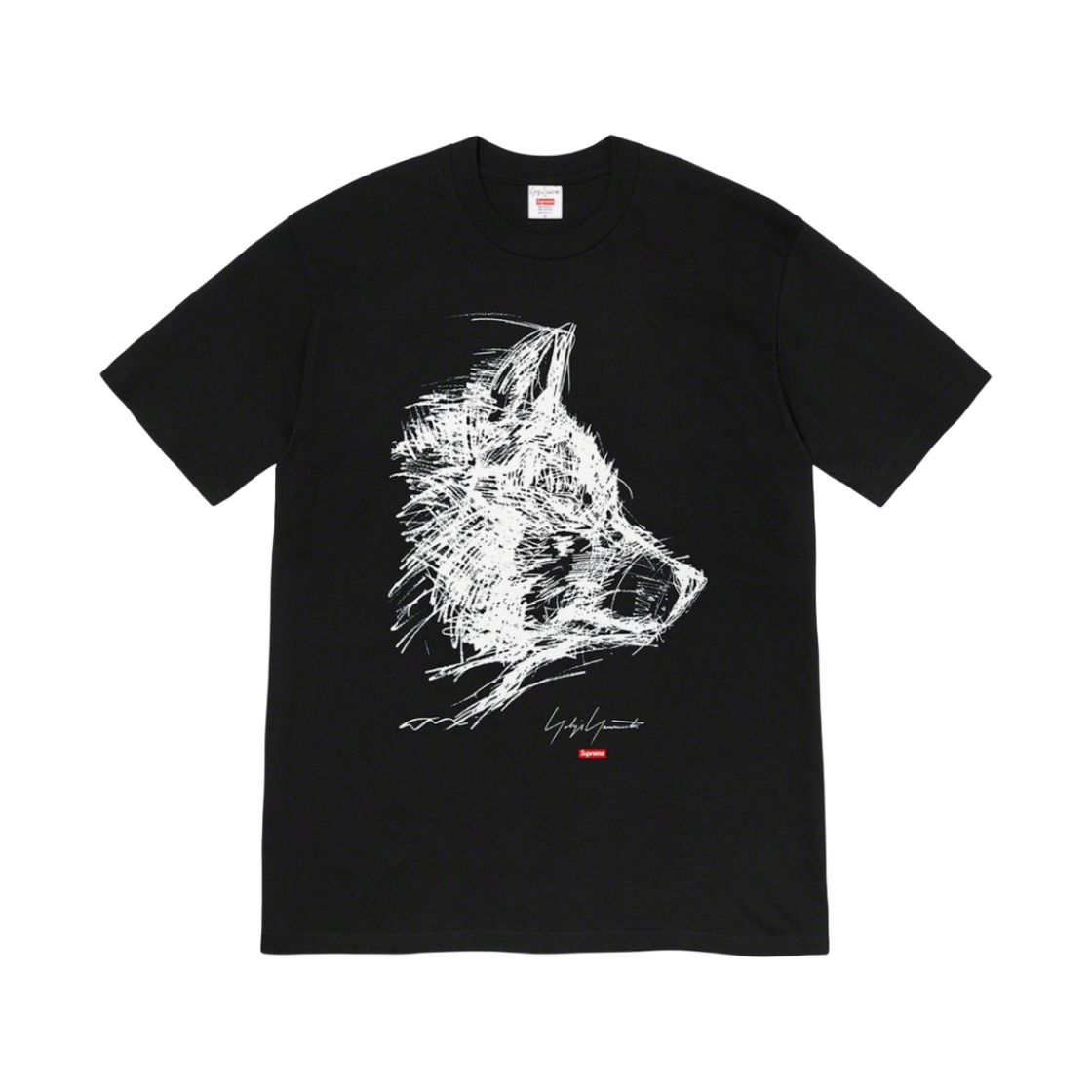 슈프림 x 요지 야마모토 스크리블 울프 티셔츠 블랙 - 20FW(Supreme x Yohji Yamamoto Scribble Wolf T-Shirt Black - 20FW) - 1