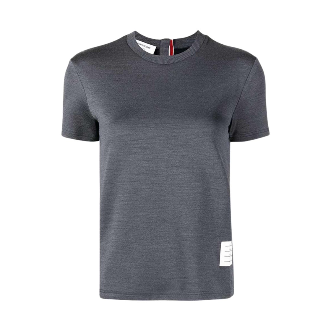 FJS116A-05596-415 (W) Thom Browne Double Face Silk Cotton Short Sleeve T-Shirt Navy