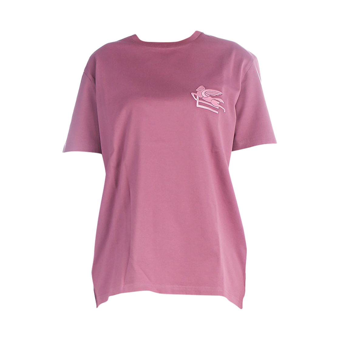 (W) 에트로 페가수스 자수 티셔츠 퍼플((W) Etro Pegasus Embroidered T-Shirt Purple)