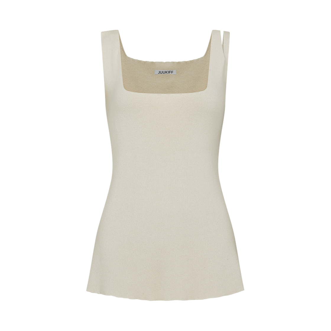 25SSMATO06EC Juukiff Square Neck Top In Protein Mixed Cotton Ecru