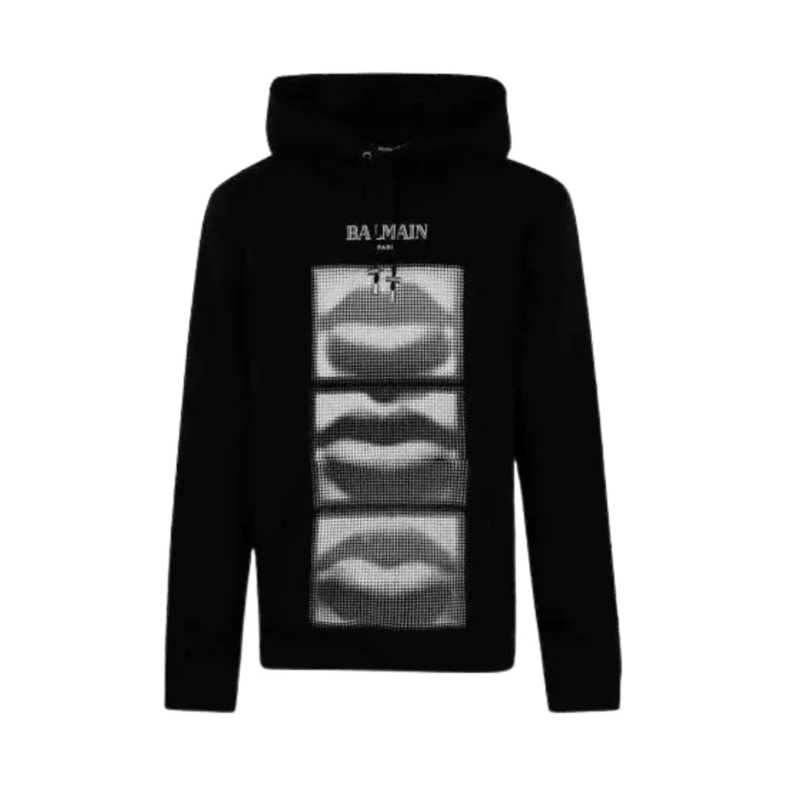 발망 시그니처 로고 프린트 후드 블랙(Balmain Signature Logo Print Hoodie Black)