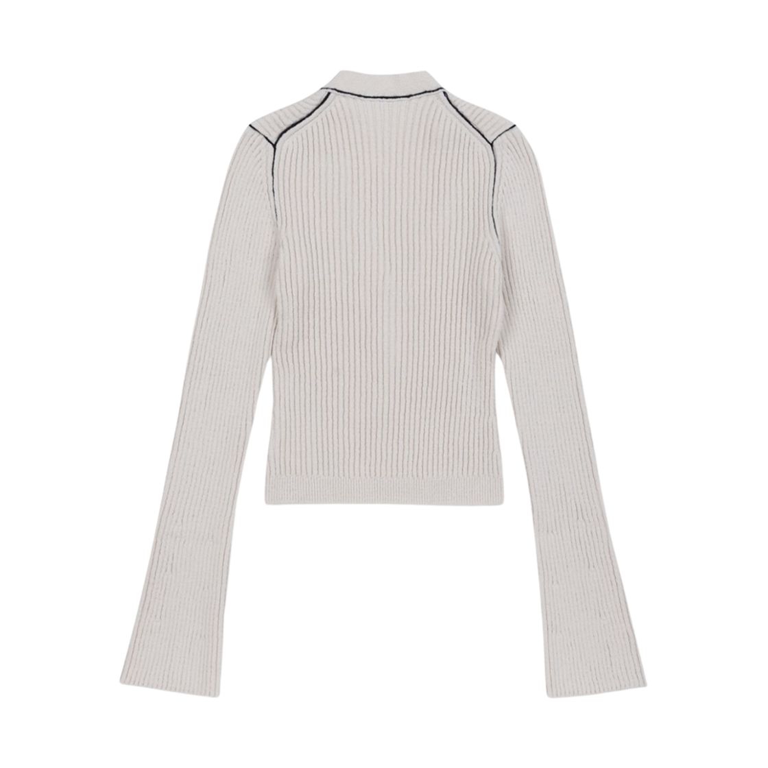 (W) 아미 크롭 리브 가디건 내추럴((W) AMI Cropped Liv Cardigan Natural) - 2