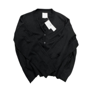 Undermycar Harkonnen Destroyed Knit Cardigan Dark Ink - 23FW