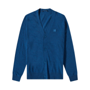 Acne Studios Keve Face V-Neck Cardigan Indigo Melange