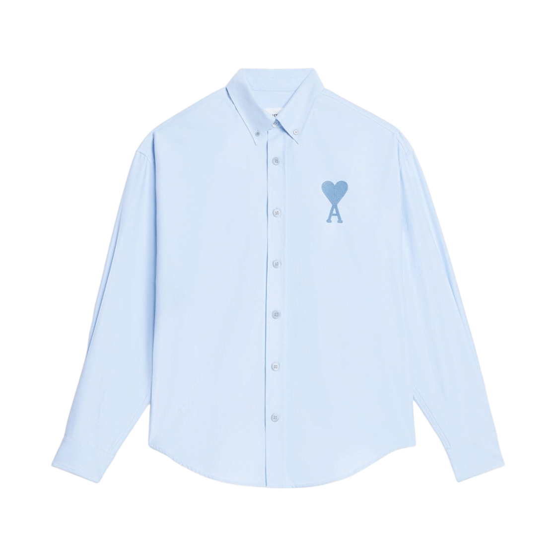 아미 하트 로고 토날 옥스포드 버튼 다운 셔츠 스카이 블루