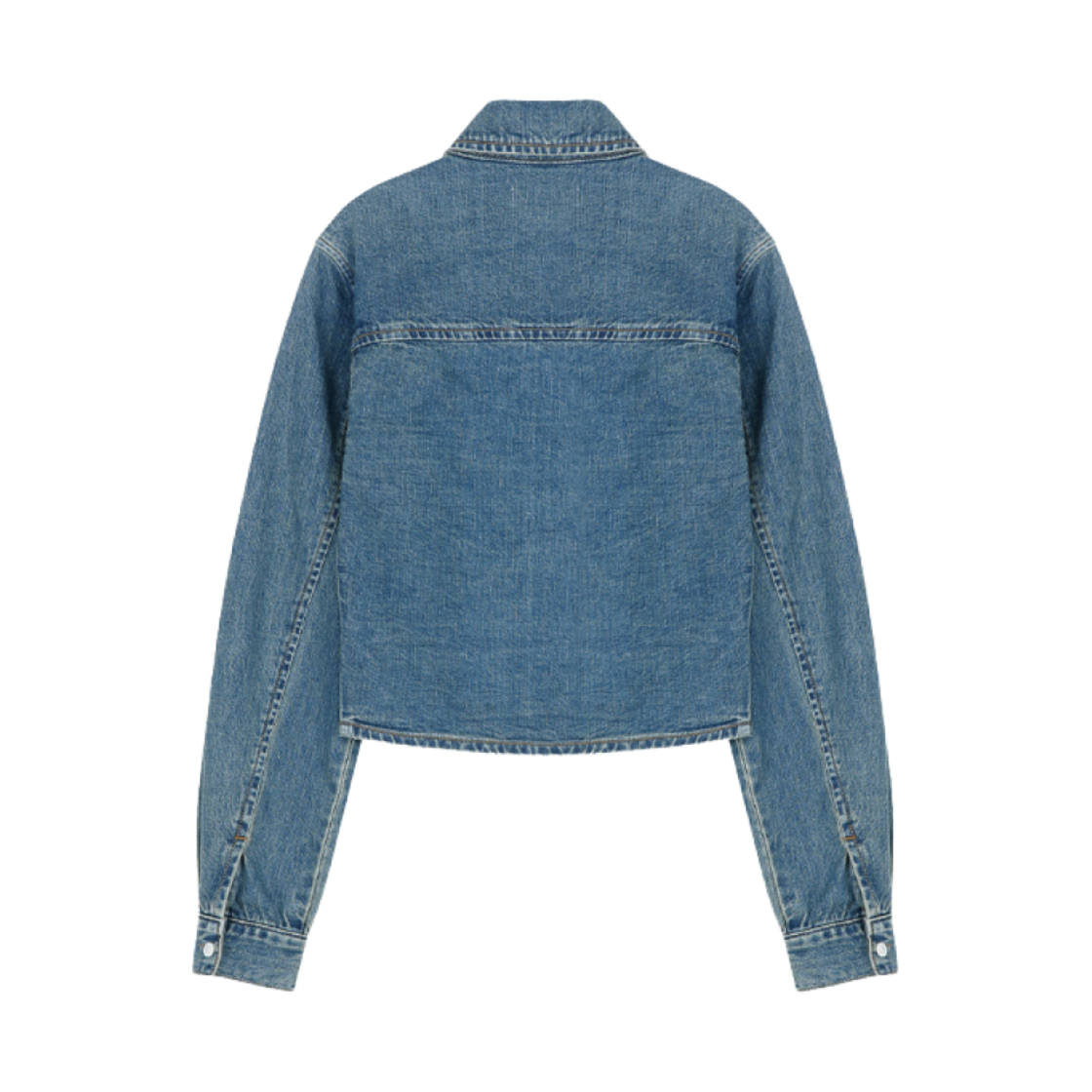 (W) 아비에무아 데님 라벨 셔츠 블루((W) Aviemuah Denim Label Shirt Blue) - 2