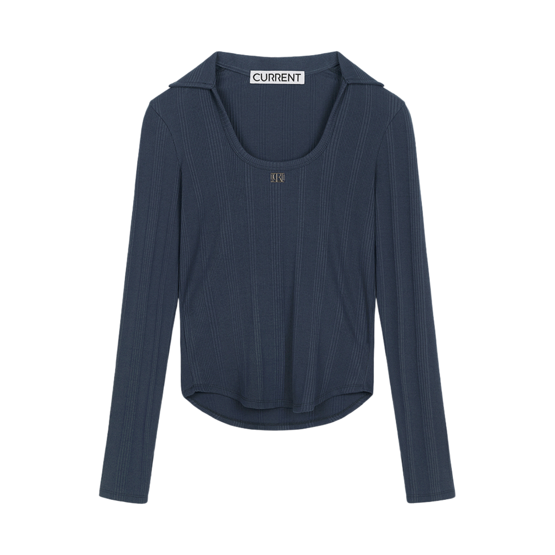 CMSFCNTW06EBLA Current Collar U Neck Long Sleeve Blue