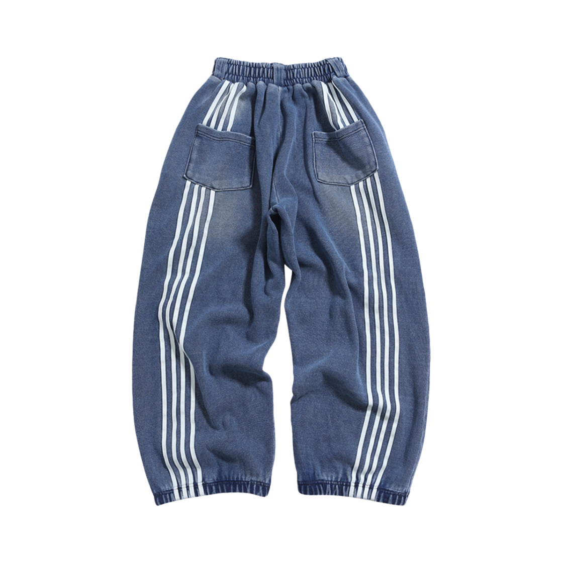 비피투디스오더 워싱 배기 데님 팬츠 블루