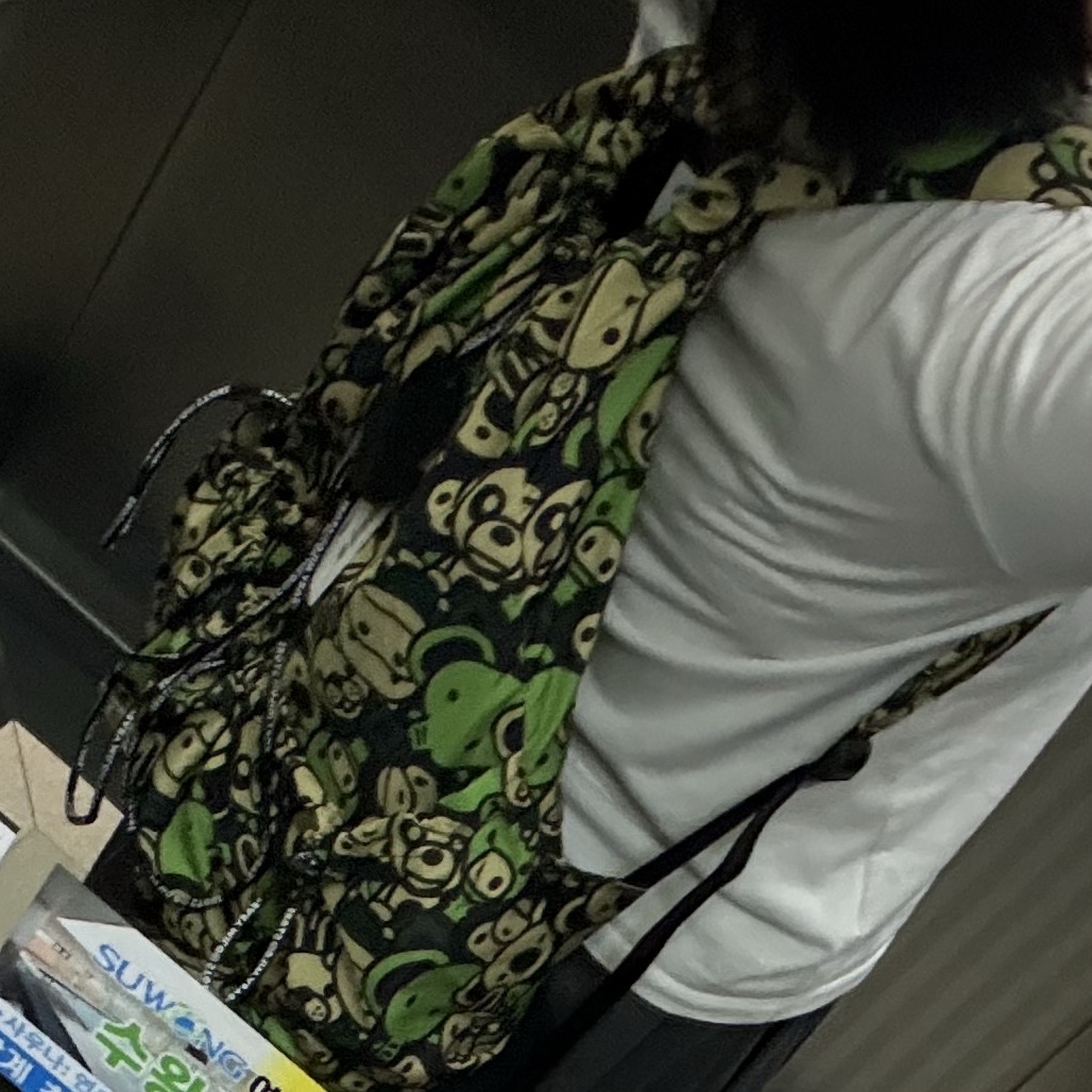 BAPE Baby Milo Friends Large Backpack Green 착용 스타일 - 1