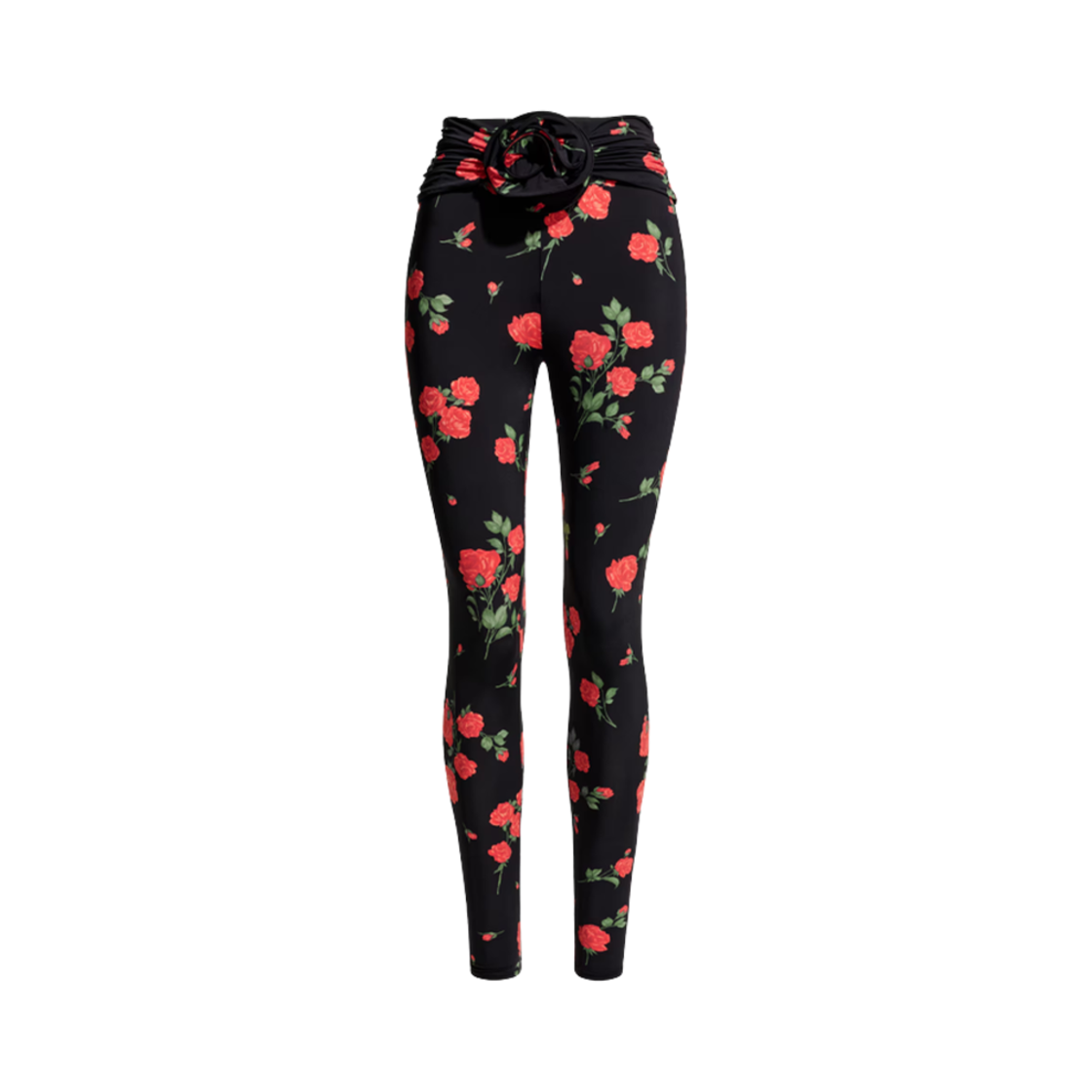 (W) 에이치앤엠 x 막다 부트림 로즈 아플리케 레깅스 블랙 로즈((W) H&M x Magda Butrym Rose Applique Leggings Black Rose)