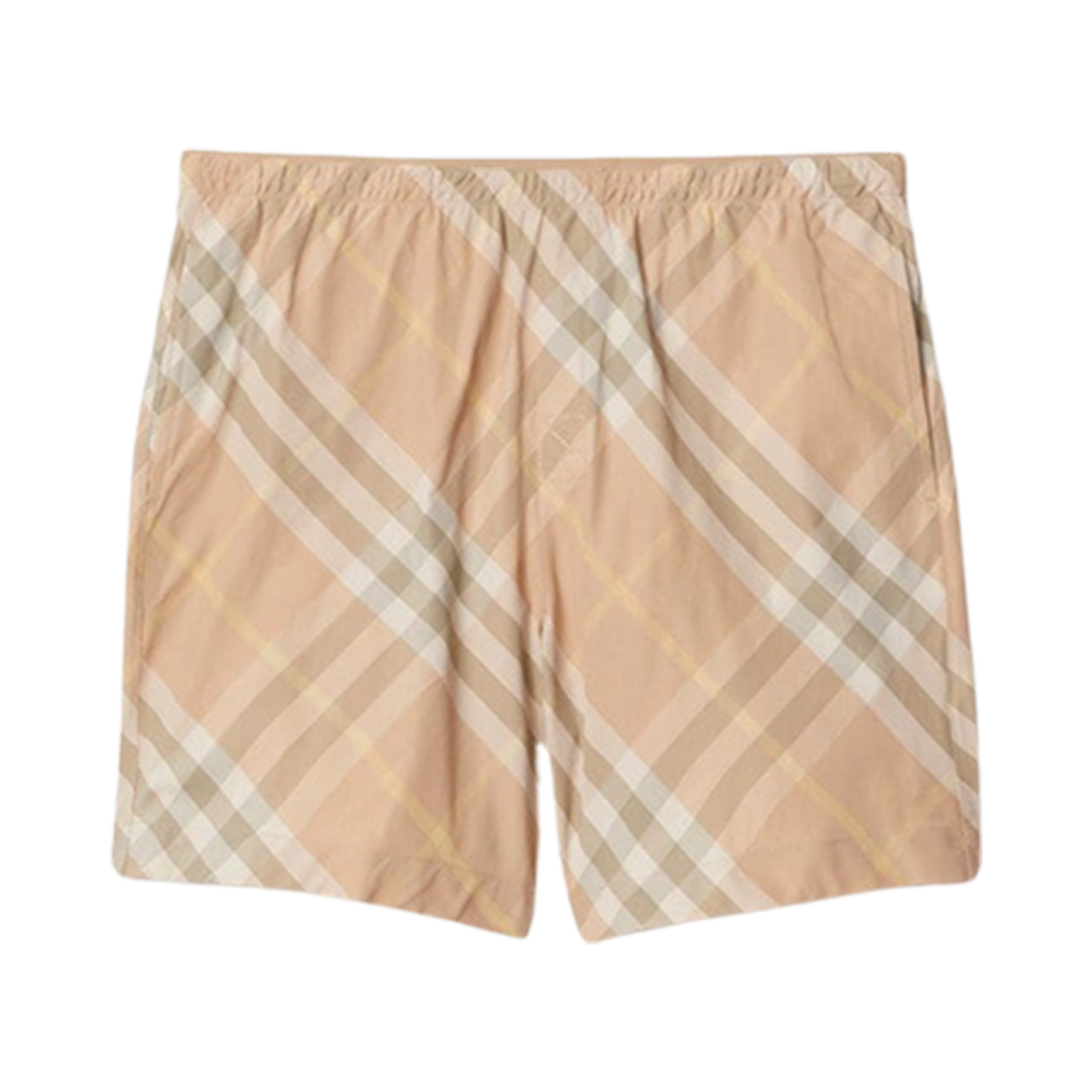 8083161 Burberry Check Swim Shorts Flax