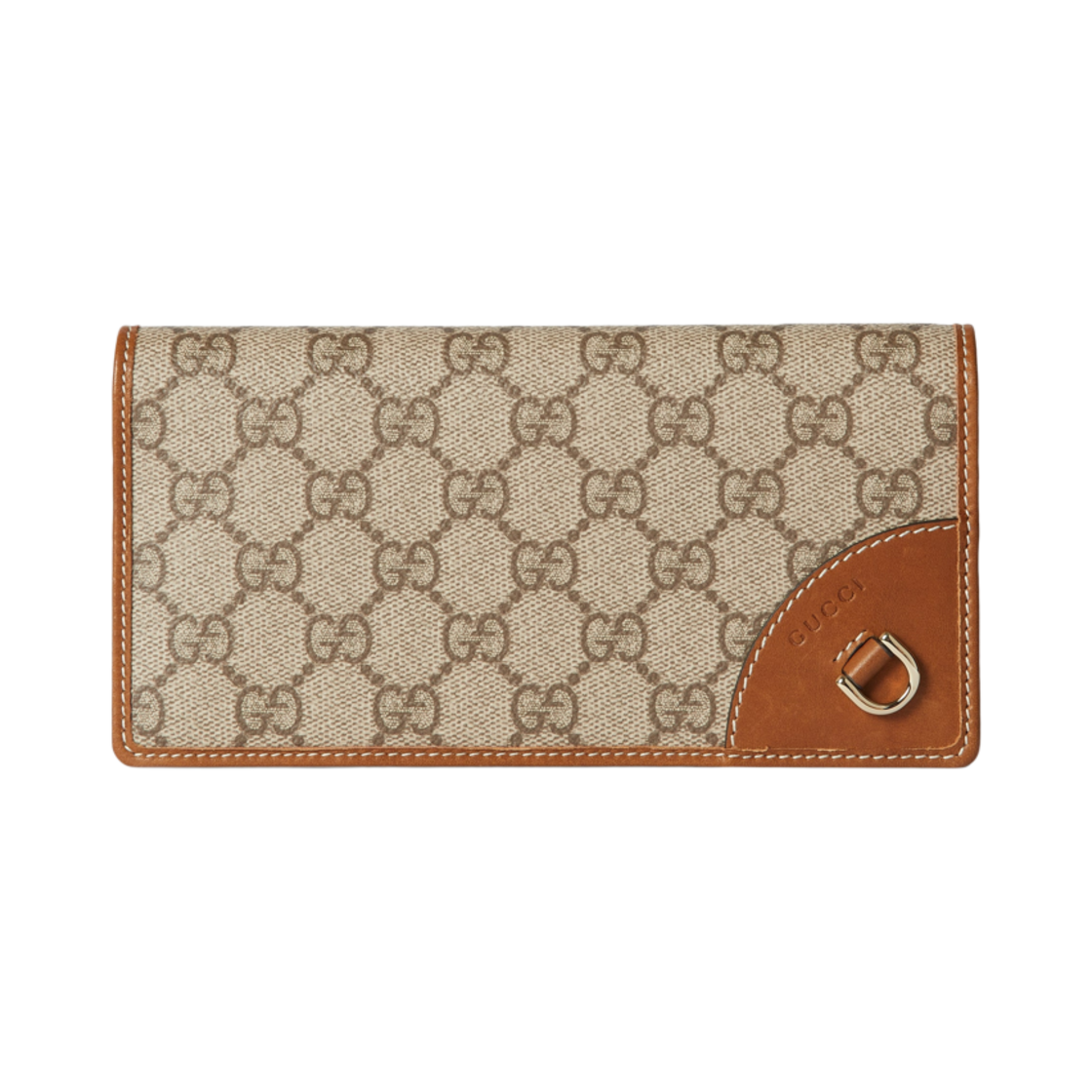 구찌 GG 엠블럼 컨티넨탈 지갑 베이지 다크 브라운(Gucci GG Emblem Continental Wallet Beige Dark Brown) - 1