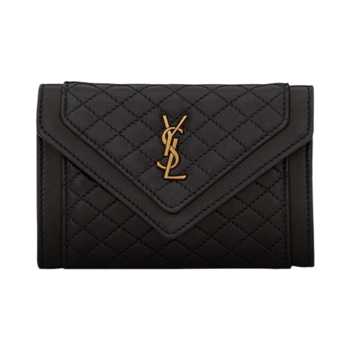 생로랑 퀼티트 램스킨 가비 스몰 엔벨로프 지갑 블랙(Saint Laurent Gaby Small Envelope Wallet in Quilted Lambskin Black) - 1