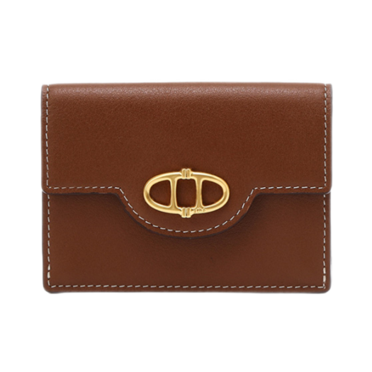 AAHO5E361W2 Athe Vanessabruno Leather Flap Card Wallet Brown