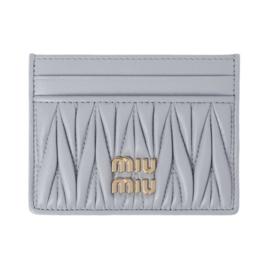 미우 미우 마테라쎄 나파 레더 카드 홀더 펄 그레이(Miu Miu Matelasse Nappa Leather Card Holder Pearl Grey)