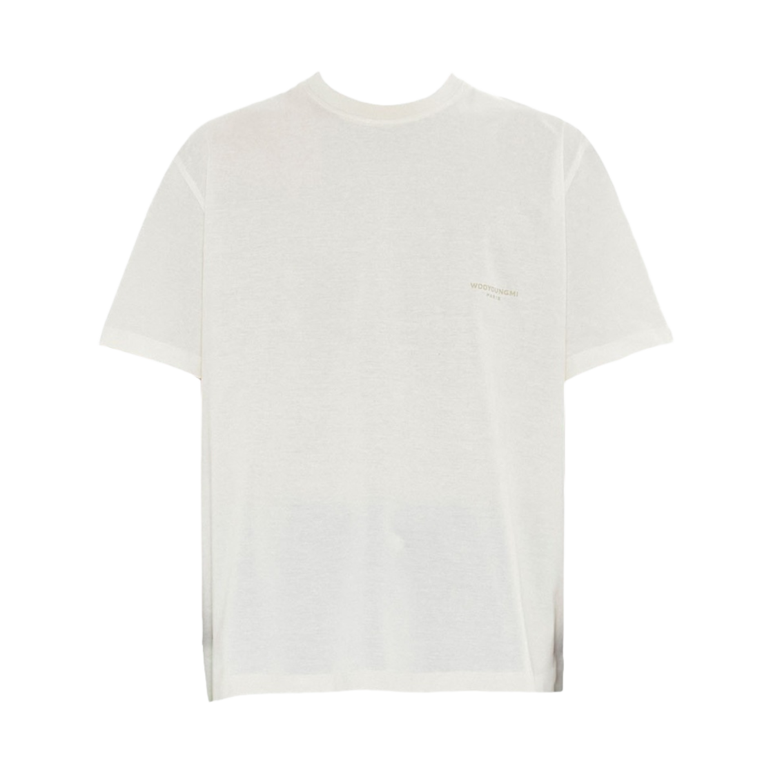 우영미 코튼 레더 패치 티셔츠 아이보리 - 23SS(Wooyoungmi Cotton Leather Patch T-Shirt Ivory - 23SS) - 1
