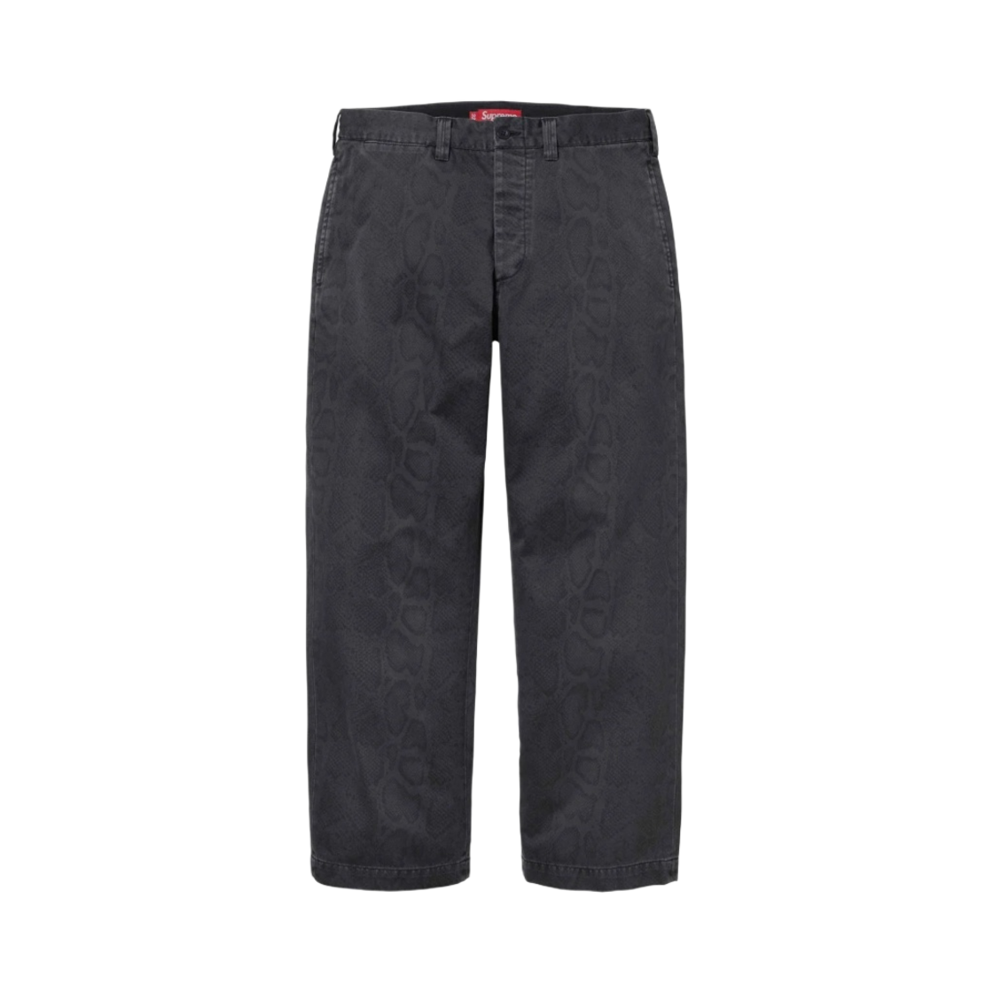 슈프림 스네이크 프린트 치노 팬츠 차콜 - 24SS