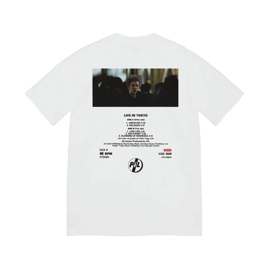 슈프림 필 리브 인 도쿄 티셔츠 화이트 - 22FW(Supreme PiL Live In Tokyo T-Shirt White - 22FW) - 2