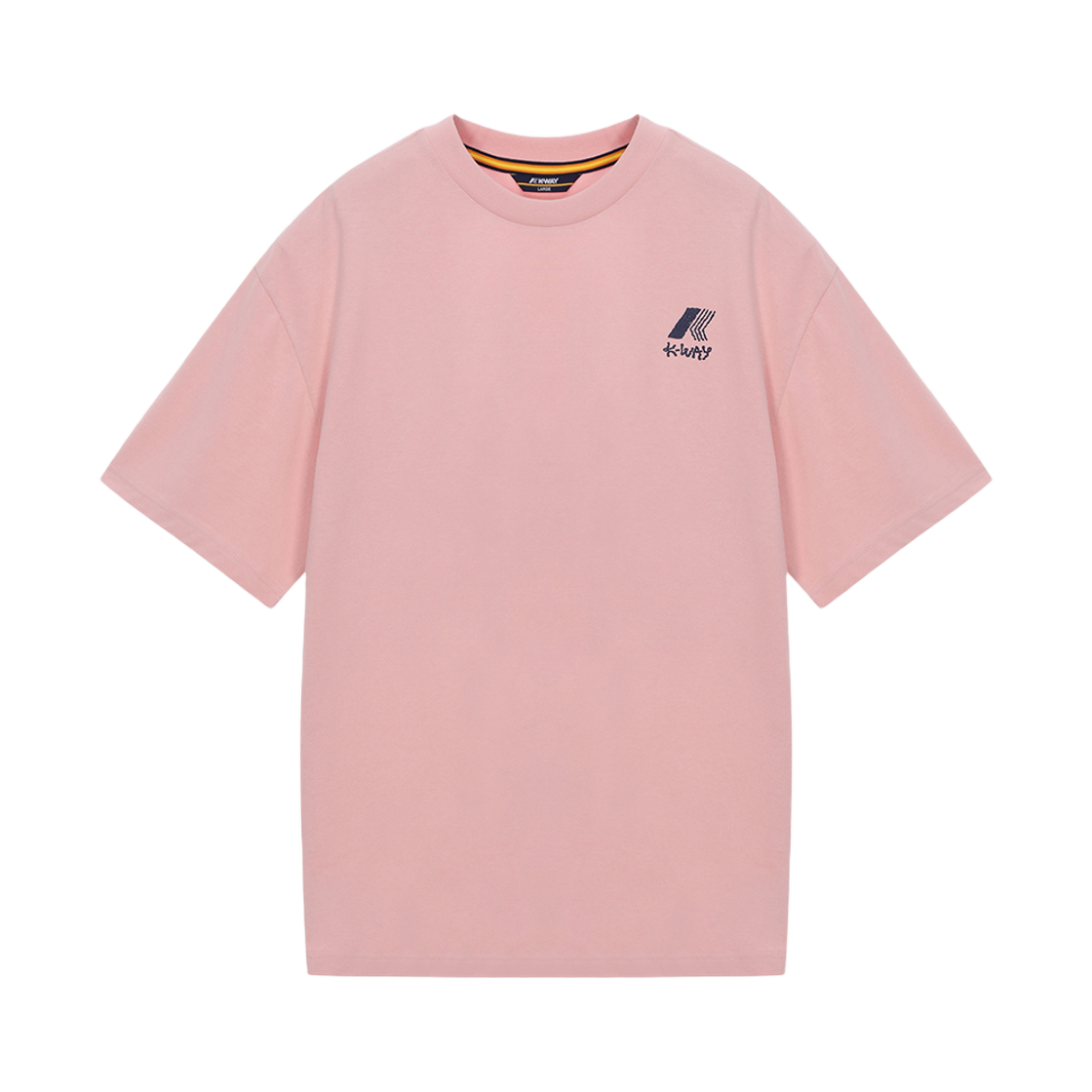 Y242BUT431LP1 K-Way x Chainchul Lettering T-shirt Light Pink
