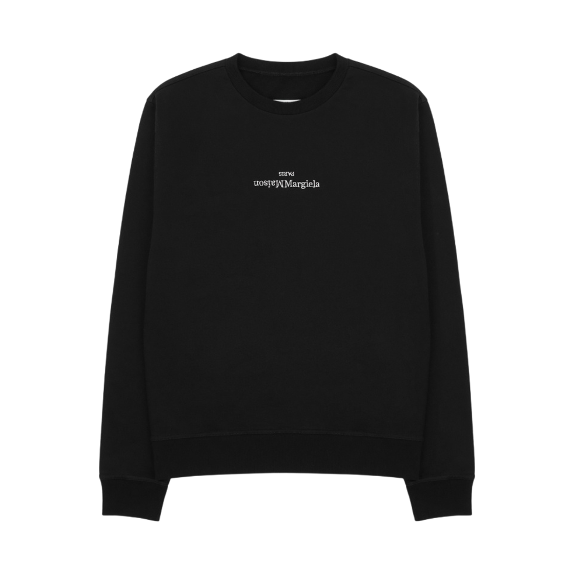 메종 마르지엘라 리버스 스티치 로고 스웨트셔츠 블랙 화이트