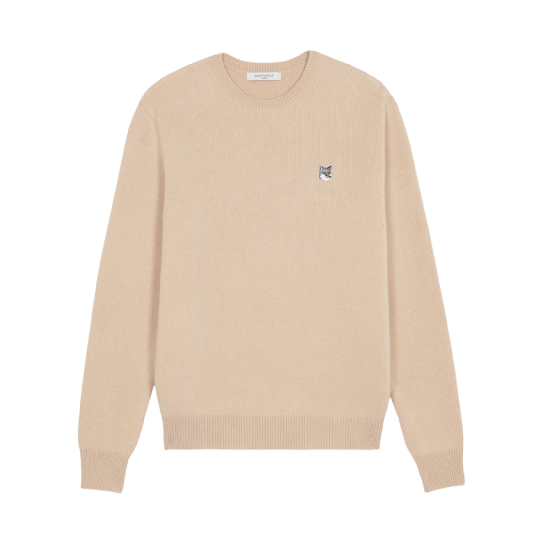 메종 키츠네 그레이 폭스 헤드 패치 릴렉스드 점퍼 베이지(Maison Kitsune Grey Fox Head Patch Relaxed Jumper Beige) - 1