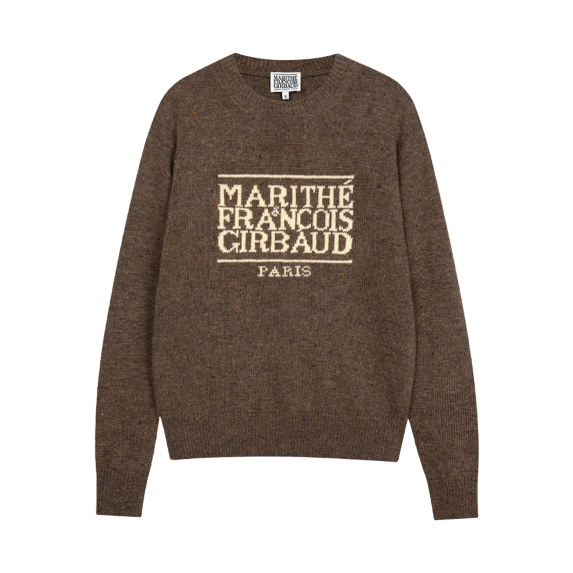 1MG23FKN101 Marithe Francois Girbaud Classic Logo Knit Pullover Melange Brown