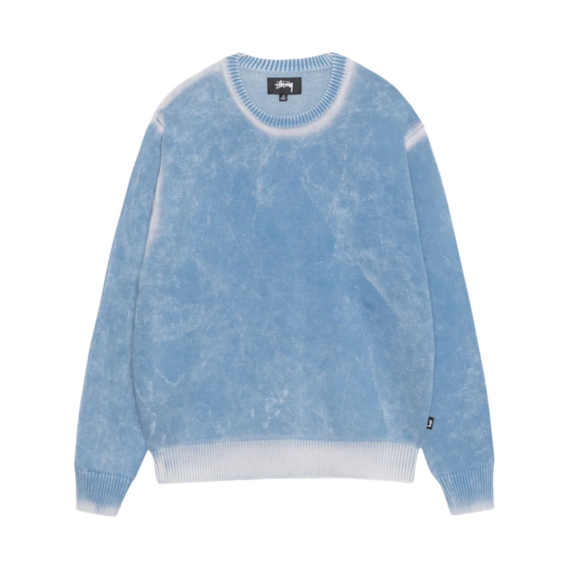 117239 Stussy Faded Cotton Crew Knit Blue