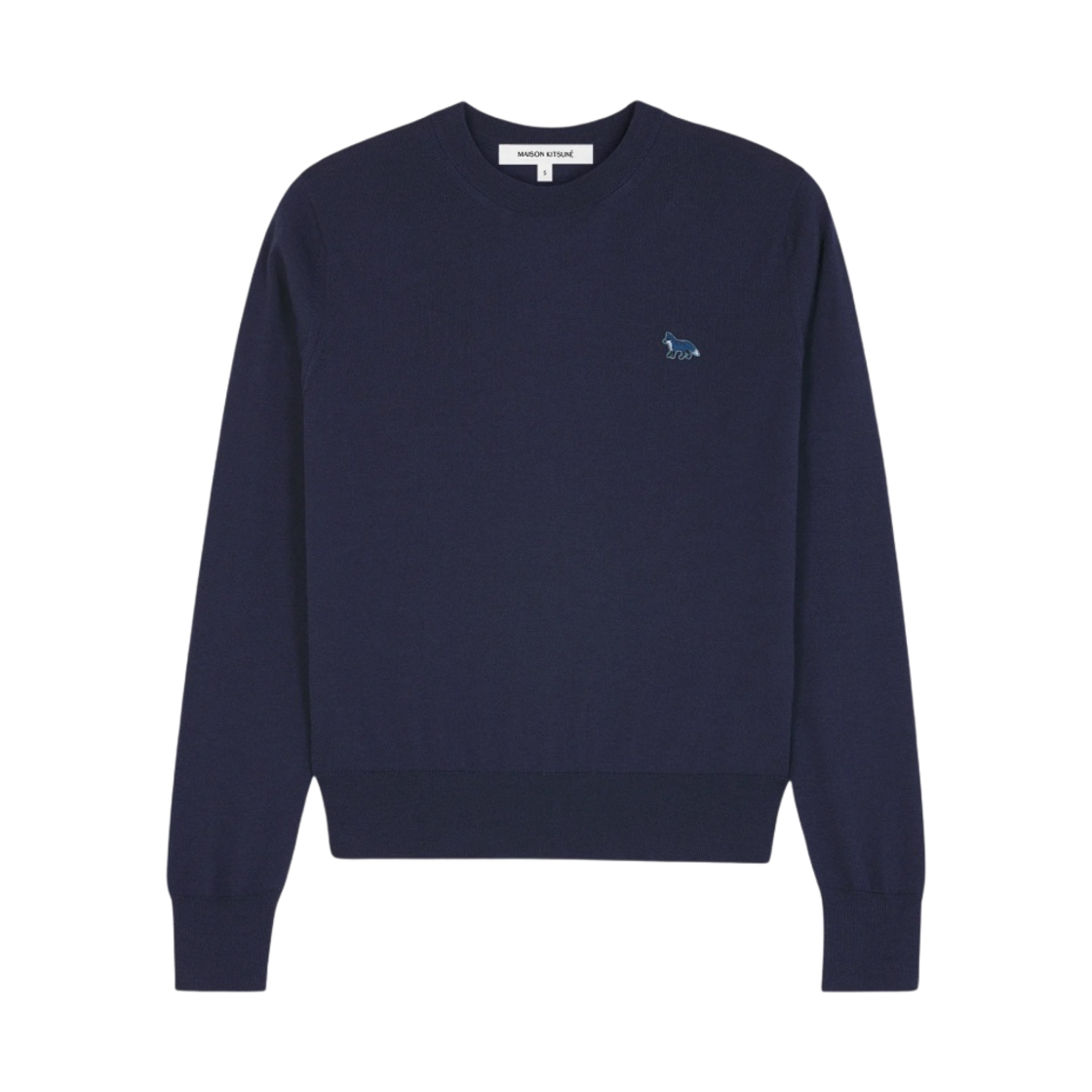 MW00816KT1036-P492 (W) Maison Kitsune Baby Fox Patch Regular Jumper Deep Navy