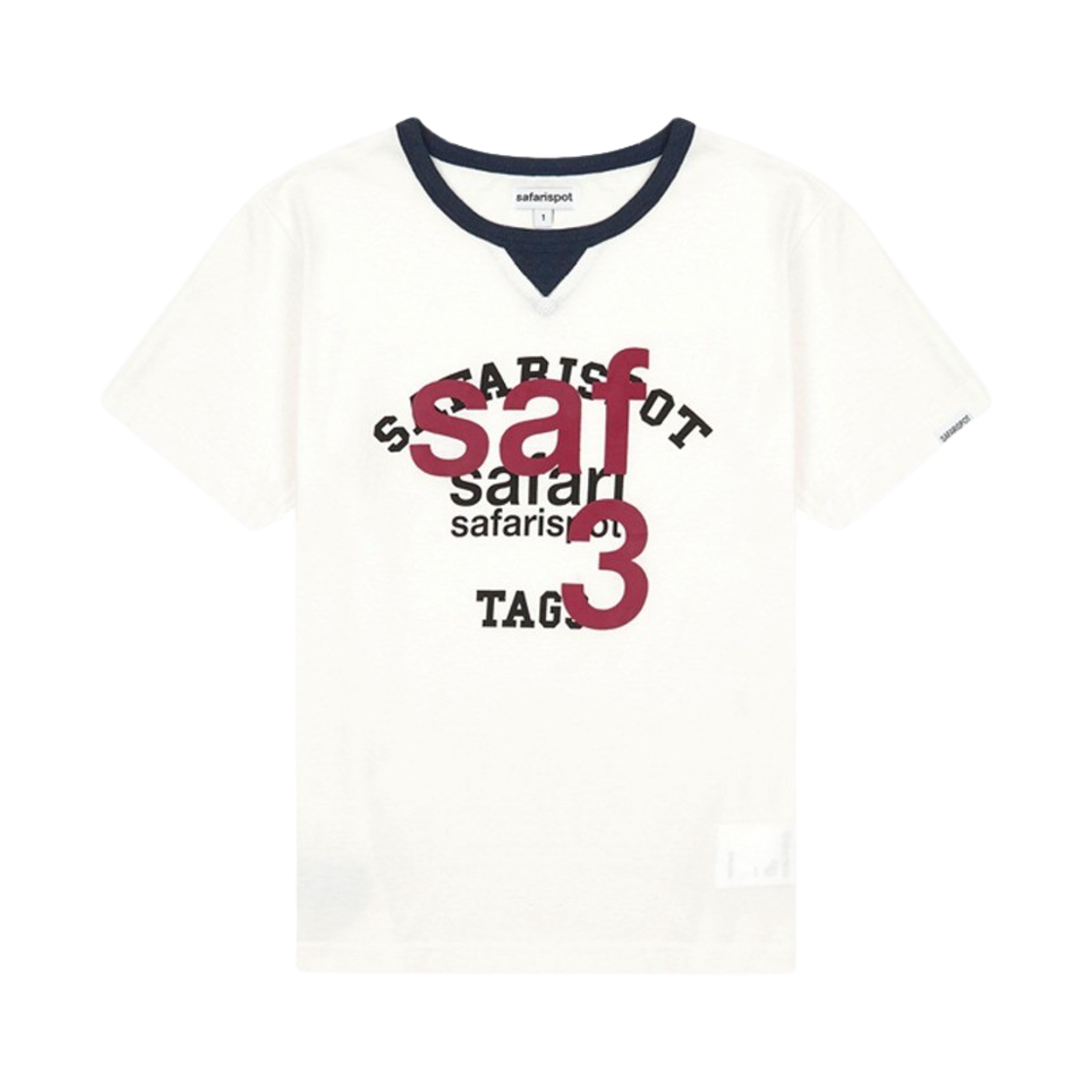 사파리스팟 1/2 루 베이스 스쿨 클럽 티 화이트(Safarispot 1/2 Roux Base School Club Tee White)