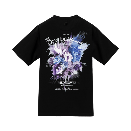 W251TS06708B Wooyoungmi Flower Back Logo T-Shirt Black - 25SS