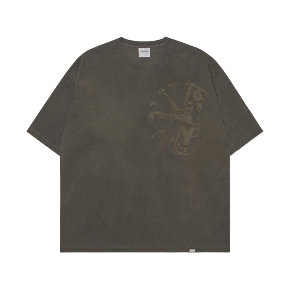 노매뉴얼 기어 매뉴얼 그래픽 티셔츠 딥 카키
