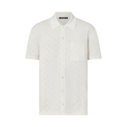 Louis Vuitton Monogram Pointelle Cotton Short Sleeved Shirt White