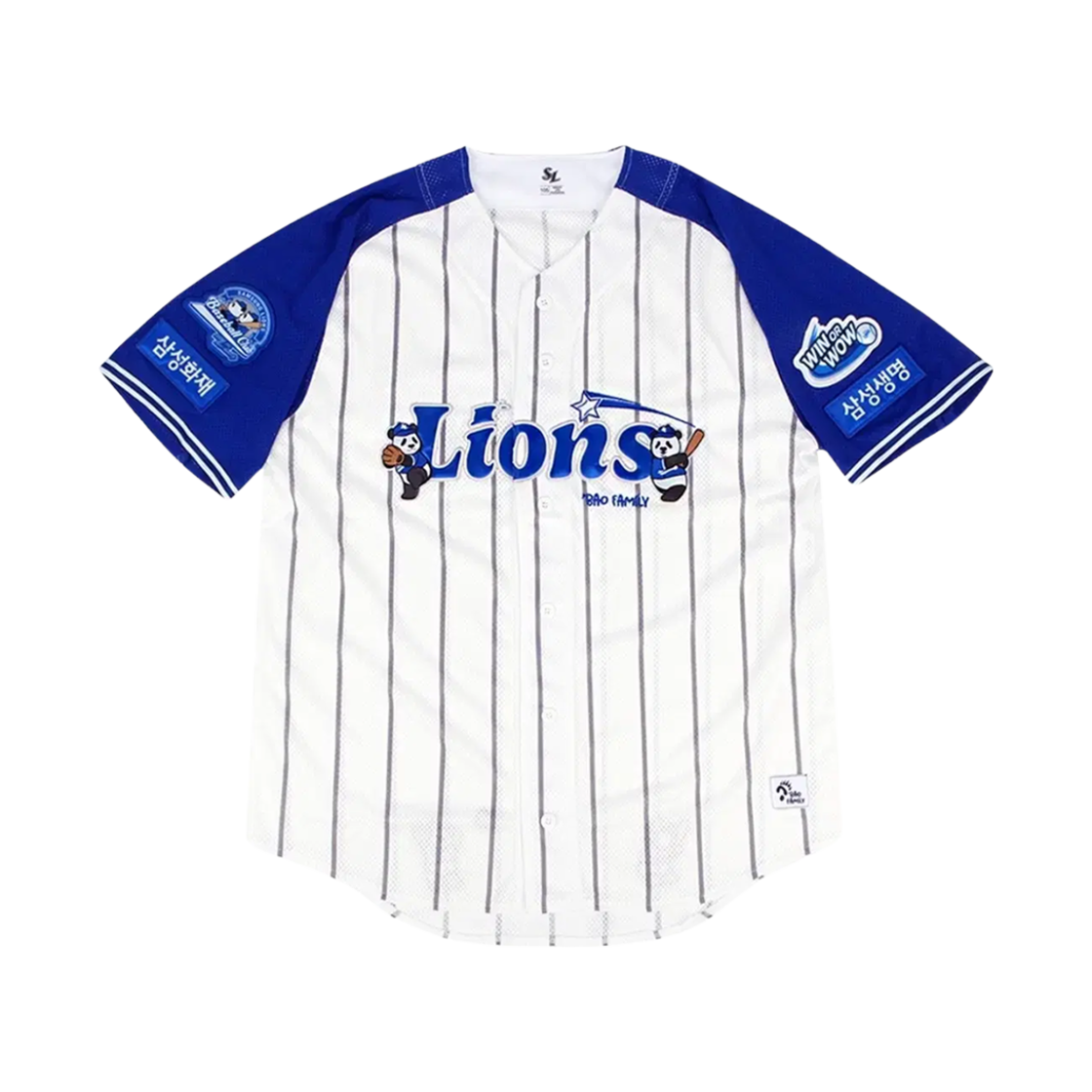 삼성 라이온즈 x 바오 패밀리 유니폼 화이트 블루 (논 마킹 버전)(Samsung Lions x Bao Family Uniform White Blue (Non Marking Ver.))
