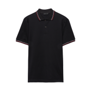 Prada Short-Sleeved Pique Polo Shirt Black Red