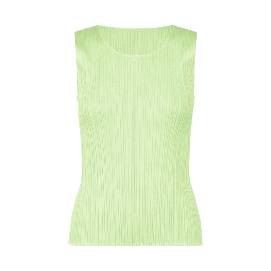 (W) 플리츠 플리즈 이세이 미야케 MC 메이 슬리브리스 탑 파스텔 그린((W) Pleats Please Issey Miyake MC May Sleeveless Top Pastel Green) - 1