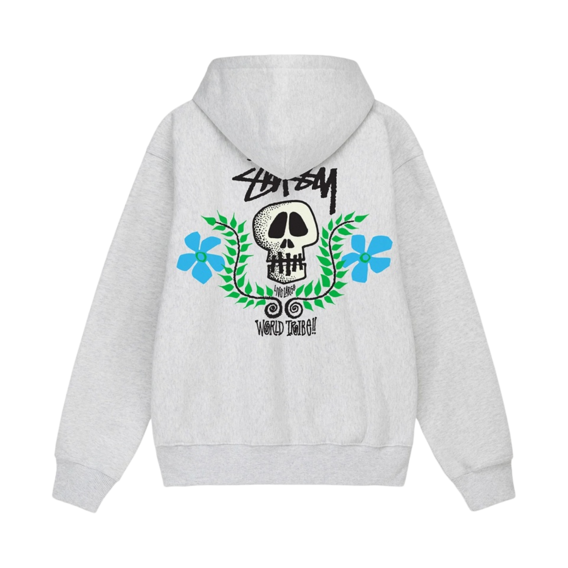 1974904 Stussy Skull Crest Zip Hoodie Ash Heather - 대표 이미지 #1
