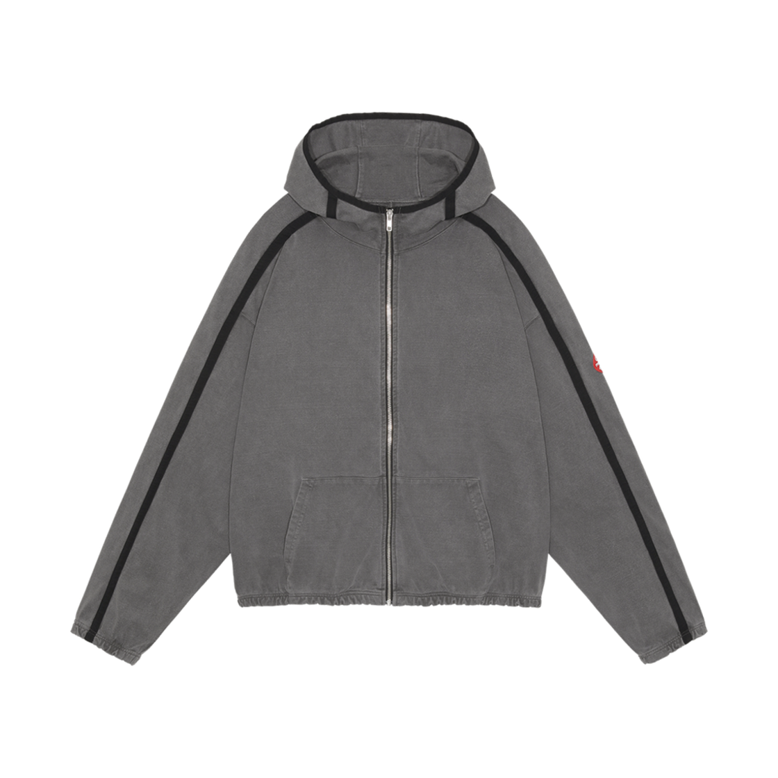 카브엠트 오버다이 테이프드 라이트 집 후드 차콜 - 24FW(Cav Empt Overdye Taped Light Zip Hoody Charcoal - 24FW)